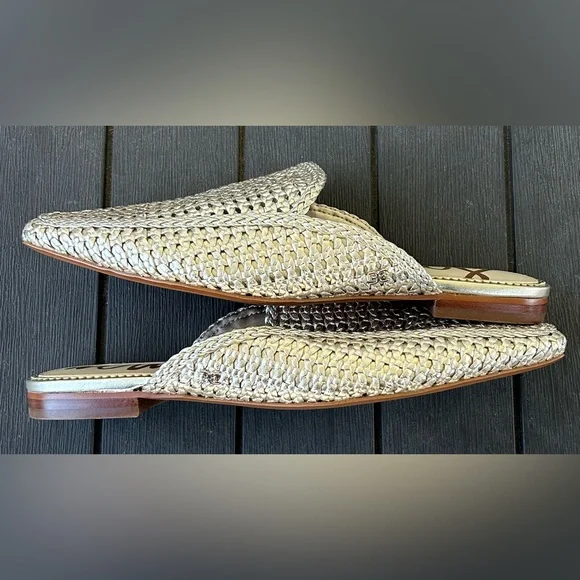 Sam Eldelman Elva Mules Gold Color Size 9 - Picture 3 of 5